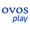 Blaues Logo mit dem Schriftzug 'ovos' in Großbuchstaben und darunter kursiv 'play' auf schwarzem Hintergrund mit Link auf https://ovosplay.com